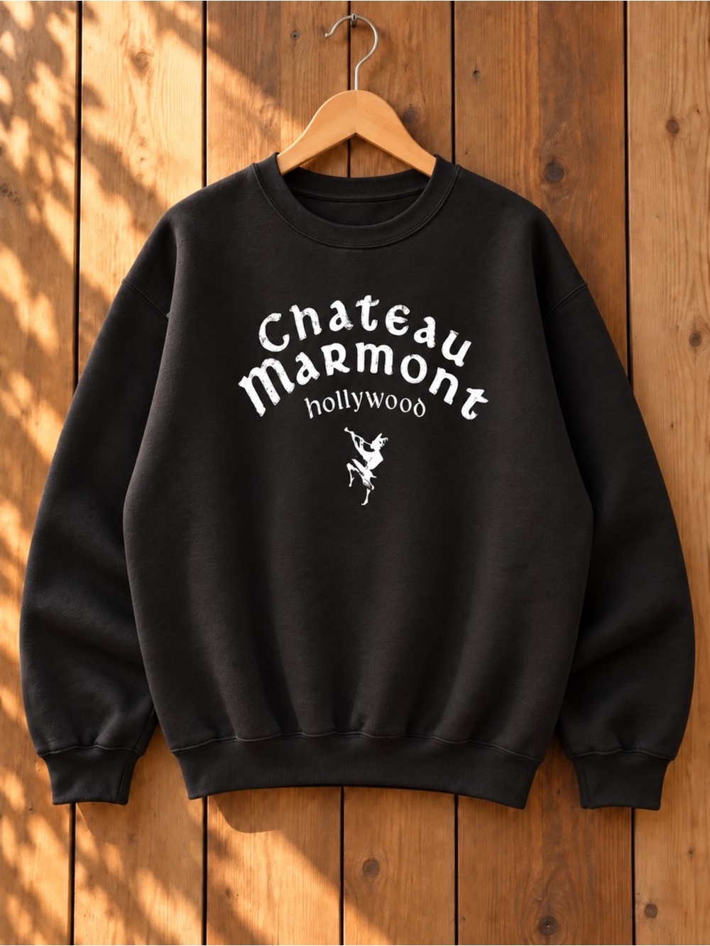 Chateau Marmont Hollywood Graphic Crewneck Sweatshirt Black Unisex
